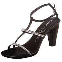 Damianis Womens Italian Shoemakers Women's Cross-Strap Wedge Sandals Black