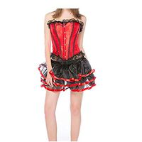 Red Cocktail Dress BXzhiri Lower Bust Lace Waist Training Corset Sleeveless Adjustable Strappy Dress