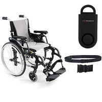 Karman S-Ergo 305 Ultra Lightweight Ergonomic Wheelchair | Adjustable Seat Height | Seat Size 16" X 17" | Frame Color Pearl Silver & Free 130 dB Black Safety Alarm! + Black Belt!