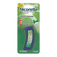 Nicorette mini Nicotine Lozenge Mint 4 milligram Stop Smoking Aid 20 count
