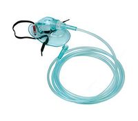 Standard Oxygen Mask with 6.6' Tubing and Adjustable Elastic Strap for Adult (3 Pack)