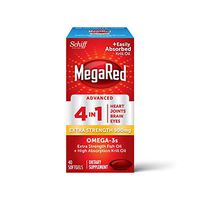 Omega-3 Fish & Krill Oil Supplement 900mg - MegaRed Advanced 4in1, 40 softgels, 2x More Omega-3, Heart, Joint, Brain and Eye Supplement