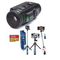 SiOnyx Aurora IR Night Vision Camera - Bundle with 32GB MicroSDHC Card, GoPole Universal GoPro Mount to 1/4"-20 Tripod Adapter - Bower Xtreme Action Series Active Monopod