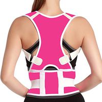 Unisex Adult Medical Shoulder Corrector Humpback Orthosis Back Brace Support Kyphosis Correction Tape Bad Posture Orthotics Back Shoulder Support Posture Corrector Size XXL Pink