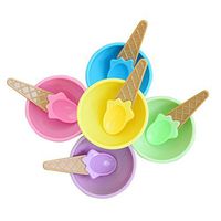 Dinnerware & Flatware - Plastic Children Ice Cream Waffle Cone Bowls Spoons Cups Set Creative Bar Tools Freezer Accessories - Plastic Cream - 1PCs