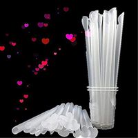 Disposable Spoon Straws Straight Plastic Drinking Straws for Shaved Ice or Snow Cones Party Drinks 100 Pack White