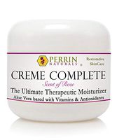 Creme Complete | Scent of Rose, All Natural, Restorative & Anti-Aging skin care. A Corrective Moisturizer for Sun Damage, Lichen Sclerosus, Rosacea, Eczema, Psoriasis, Actinic Keratosis
