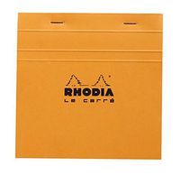 Rhodia Le Carre Head Stapled Pad, 148x148mm, Square ruling - Orange