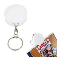 CD Package Slitter Fob On Swivel Key Ring - Opens CDs, DVDs, Movies - White.