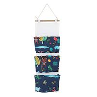 Wall Door Closet Hanging Storage Bag Organizer,Cartoon Cotton Linen Multi Pockets Wall Door Hanging Bag Storage Closet(#3)
