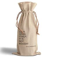 Cotton Custom Wine Gift Bag Love Gives Itself; It Is Not Bought Henry Longfellow Housewarming & Party Accessories Natural Canvas Drawstring Design Only