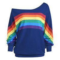 Women's Hoodies, FORUU Casual Loose Long Sleeve Rainbow Print Pullover Blouse Shirts Sweatshirt
