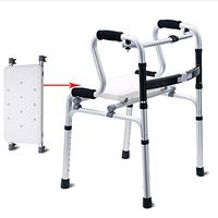 ZXQQQ Walker for Seniors with Seat Folding Slides Rolling Ultra Walkers with Wheels and Hand Grip Lightweight Bath Chair for Man and Woman Silver