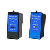 Amsahr M4640 Remanufactured Replacement Dell Ink Cartridges for Printers/Faxes with 1 Black and 1 Color Cartridges Ink