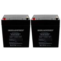 New 2pc 12V 5Ah F1 SLA Razor E100 E125 E150 Electric Scooter Replacement Battery EB1250F1 for UB1250, D5741, WKA12-5F UPS Backup Battery, Smoke Detector, exit Signs, inverters, Lighting, Signage