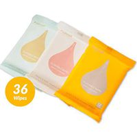 Puresh Feminine Wipes for Women Adults, Large Flushable Wet Wipes with Jasmine Scent, Vitamin-E & Aloe for Travel, General Purpose Personal Cleaning (12 Count, 3 Pack)