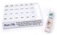 MedWrite 4 Time a Day Pill Organizer with Removable Daily Pill Boxes in Organizer Tray - Writable Surface on Tray for Medication Instructions (Medium, Clear)