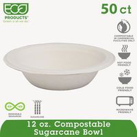 Renewable & Compostable Sugarcane Bowls - 12oz, 50/Pack (3 Pack)