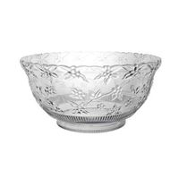 Party Essentials N080621 Classic Style Plastic Embossed Punch Bowl, 8 qt Capacity, Clear (Case of 6)