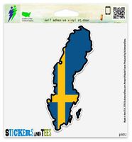 Sweden Map Flag Vinyl Car Bumper Window Sticker 3" x 2"