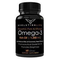 Highly Concentrated Fish Oil 1200 mg Omega 3, 60 Softgels per Bottle | Gluten Free, Non-GMO | High Potency | Excellent Source of Omega-3 Fatty Acids EPA and DHA