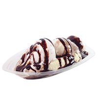 Black Cat Avenue 8oz Clear Plastic Banana Split Boats Disposable Banana Split Bowls, 50 Count