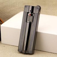 KATZONE - Retro Flint Ignite Windproof Single Torch Cigarette/Cigar Lighter (Dark Gray)