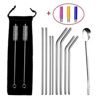 Stainless steel straws for Yeti 20oz 30oz 40oz Tumblers 8.5 inch with Cleaning Brsuhes