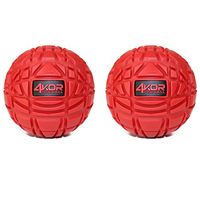 4KOR Fitness Massage Balls for Deep Tissue Muscle Recovery, Perfect for Myofascial Release and Trigger Point Therapy (3.2 inch Firm 4KOR Fireballs (2pack, Red))