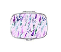 Rectangle Pill Case - Beautiful Watercolor Lavender Custom Fashion Style Pill Box - 2 Compartments Pill Box/Pill case