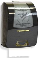 VonDrehle 8864 8" Mechanical Pull-Down Roll Towel Dispenser, Black, Reduced Tabbing to Reduce Waste, Hands-Free Dispensing, Sanitary & Hygienic, ADA Compliant, Low Pull Force, No Batteries to Replace