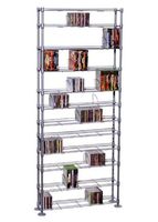Atlantic Maxsteel 12 Tier Shelving - Heavy Gauge Steel Wire Shelving for 864 CD/450 DVD/BluRay/Games Media PN63135237 in Silver