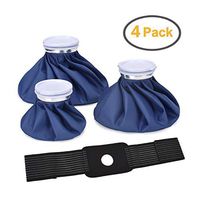 Elitehood Ice Bag Pack Reusable Ice Bag for Injuries, Hot & Cold Therapy and Pain Relief With Elastic Breathable Support Wrap, 4-Pack, 3 Sizes (6"/9"/11")