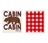 Wet-It! Swedish Dishcloth Set (Cabin Plaid, Set of 2)