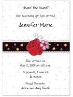 Ladybug Birth Announcements - Set of 20