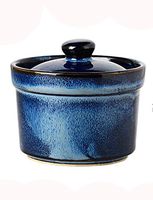 Bowl Braised Blue Personality Ceramics Stew Home Bird's Nest Stew Bowl Dessert Pudding Bowl Lid Steamed Egg Bowl Ice Cream Bowl 3.5 Inch 180ml Hotel tableware home noodles boiled fish soup bowl