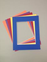 Pack of 5 18x24 Picture Mats, 5 Bright Colors, with White Core Bevel Cut for 13x19 Pictures