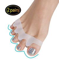 2 Pair Gel Toe Separator, Gel Toe Stretchers for Overlapping Toes, Corrector, Protector, Bunion Splint, Easy Wear in Shoes, Quickly Alleviating Pain After Yoga and Sports Activities