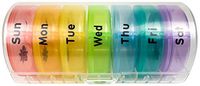 Find It 7-Day Circular Pill Organizer, Store, Organize Your Medications, Supplements, Vitamins Easily with Color Coded Compartments, FT07051