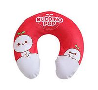 U-Shape Neck Protection PVC Hot Water Bottle Hot Water Bag with Plush Cover, Red