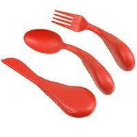 Easy to Hold Utensils-Knife Fork and Spoon Set-Red