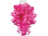 Twelve (12) Pretty Pink Curly Bows - Dazzling Glossy Gift Bows Elegant Bouncy Easy