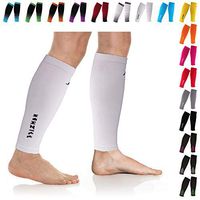 NEWZILL Compression Calf Sleeves (20-30mmHg) for Men & Women - Perfect Option to Our Compression Socks - for Running, Shin Splint, Medical, Travel, Nursing, Cycling (L/XL, Solid White)
