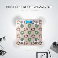 LYAOE Bluetooth Body Fat Scale Glazed Donuts Pattern Isolated On Smart Wireless Scale with LCD Display Measuring Body Weight Bmi and Health Digital Scale