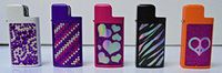 3 Party Girl Mini Lighter Cases, Holographic and Rhinestone Designs (LC-MB-3)