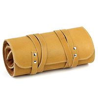 Mr. Brog Elegant Full Grain Leather Tobacco Pipe Pouch Rollup - (Large) - Tan