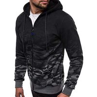 Smoxx Men Hooded Sweatshirts,Camouflage Striped Color Block Drawstring Pullover Hoodies with Kangaroo Pocket