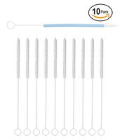 Ram-Pro Straw Brush Cleaner - Set of 10 Natural Long Brushes for Cleaning Drinking Straws, Tumblers, Sippy Cups and More (PVC Coated Handles)