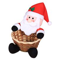 Willsa Cute Exquisite Merry Christmas Candy Storage Basket Decoration Santa Claus Storage Basket