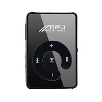 dozenla Mini Fashion Clip Sport USB Micro SD TF Mirror C Button MP3 Music Media Player Black Earbud Headphones